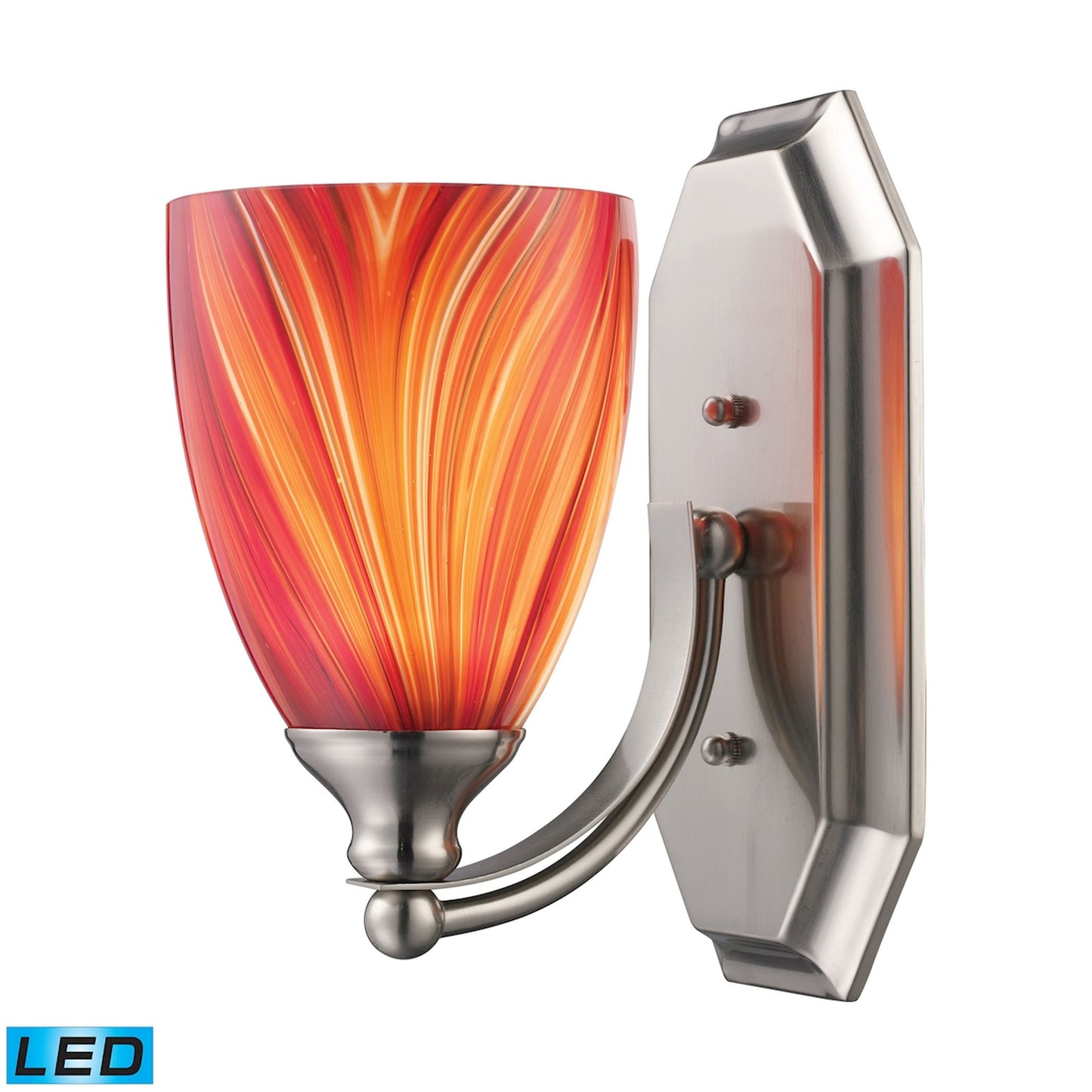 ELK SHOWROOM 570-1C-M-LED Mix and Match Vanity 1-Light Wall Lamp in Chrome with Multi-colored Glass - Includes LED Bulb