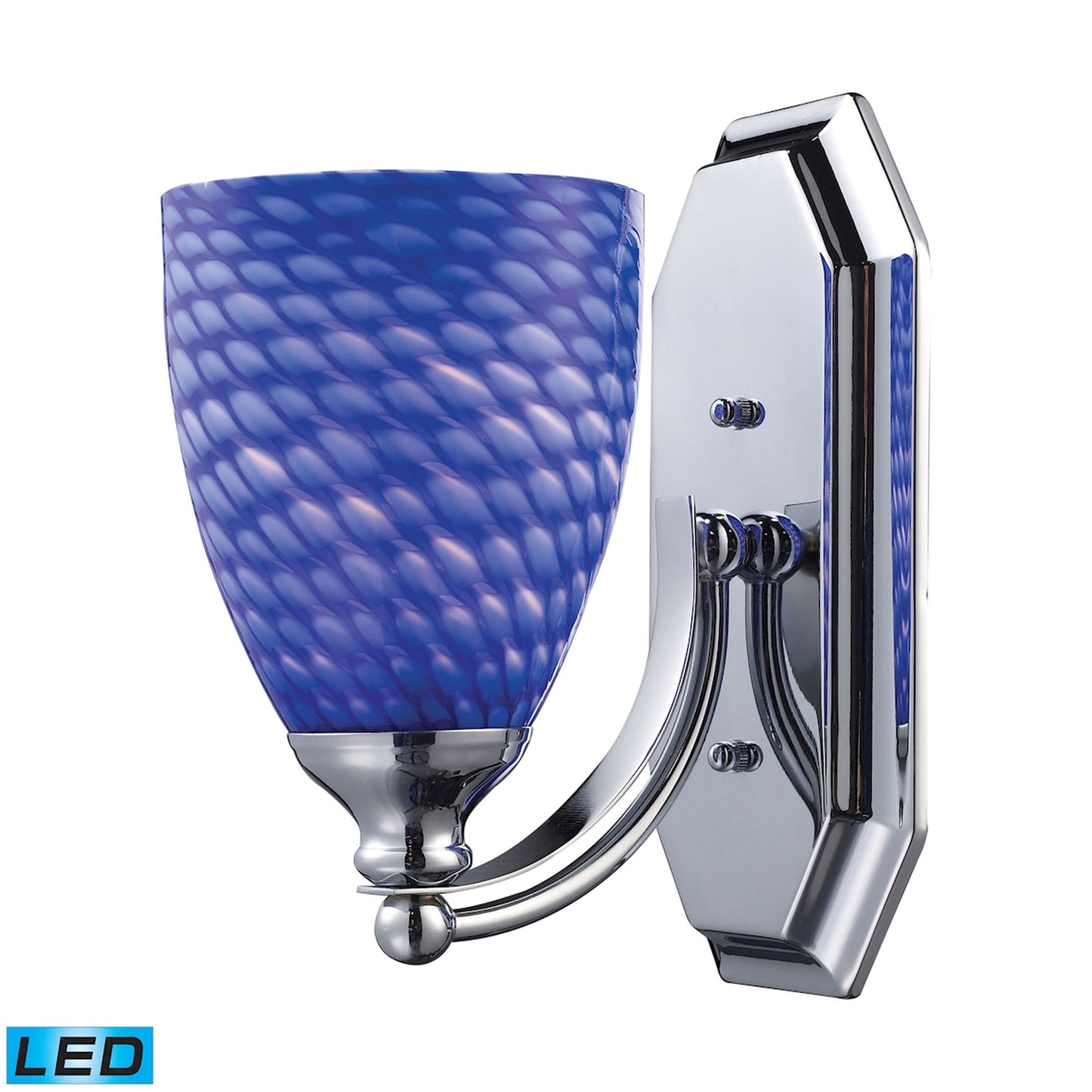 ELK SHOWROOM 570-1C-S-LED Mix and Match Vanity 1-Light Wall Lamp in Chrome with Sapphire Glass - Includes LED Bulb