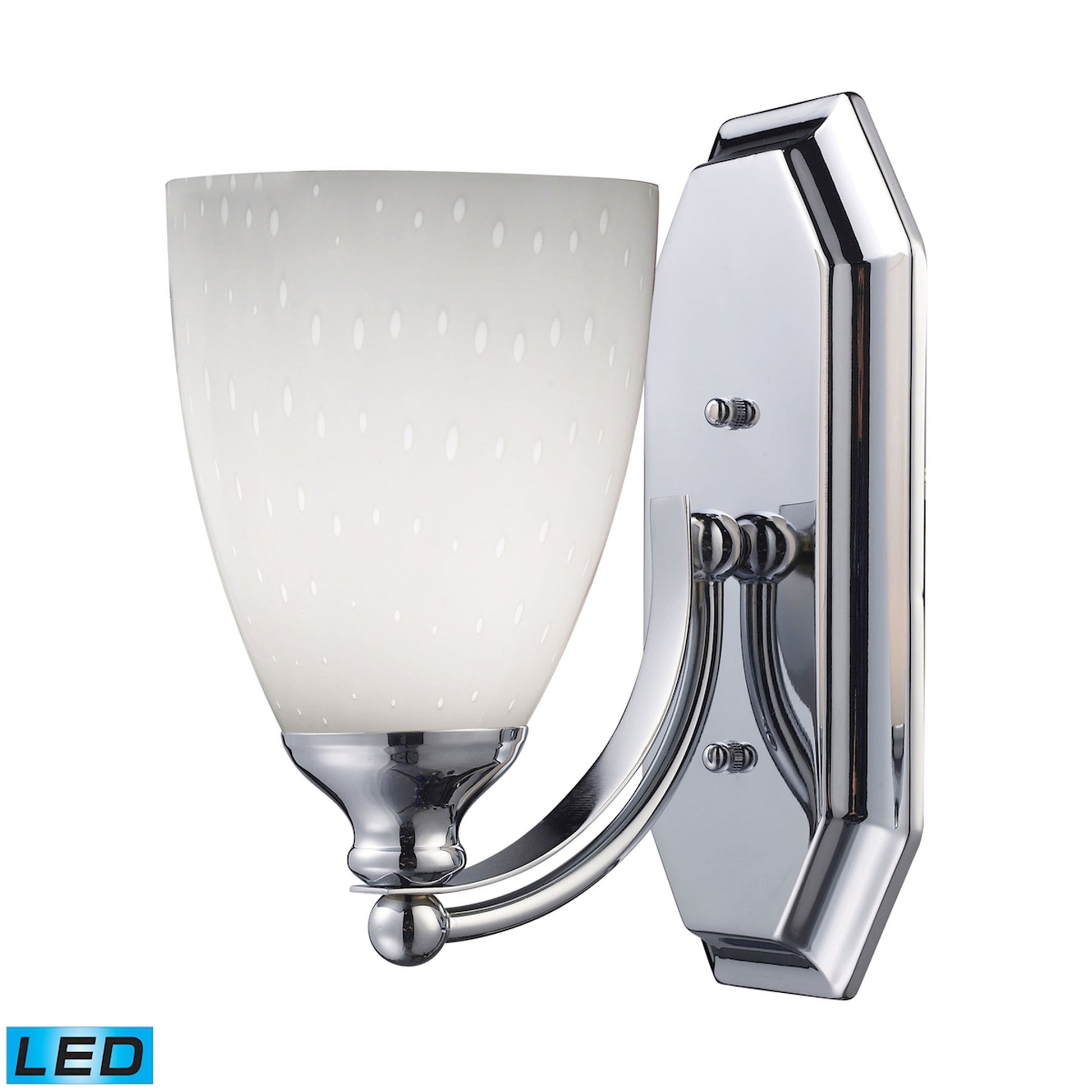 ELK SHOWROOM 570-1C-WH-LED Mix and Match Vanity 1-Light Wall Lamp in Chrome with Simple White Glass - Includes LED Bulb