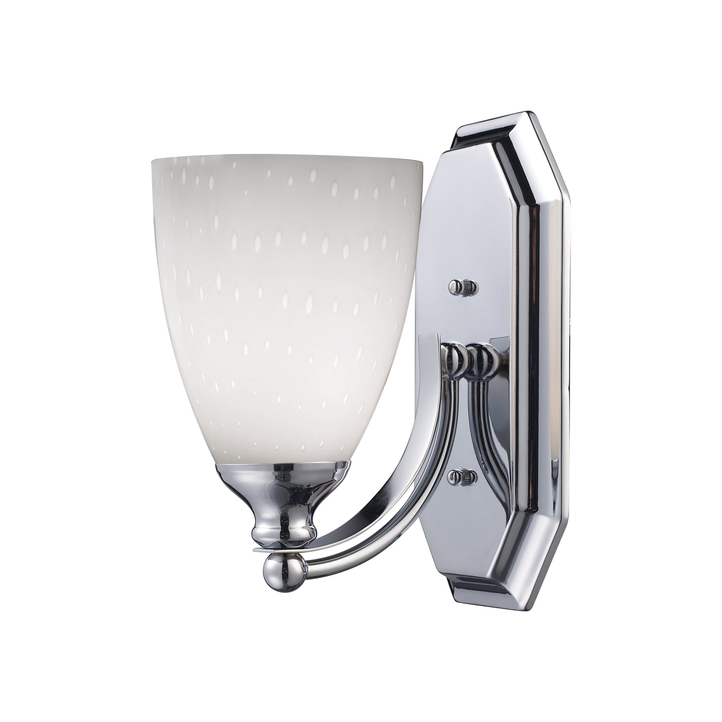 ELK SHOWROOM 570-1C-WH Mix and Match Vanity 1-Light Wall Lamp in Chrome with Simple White Glass