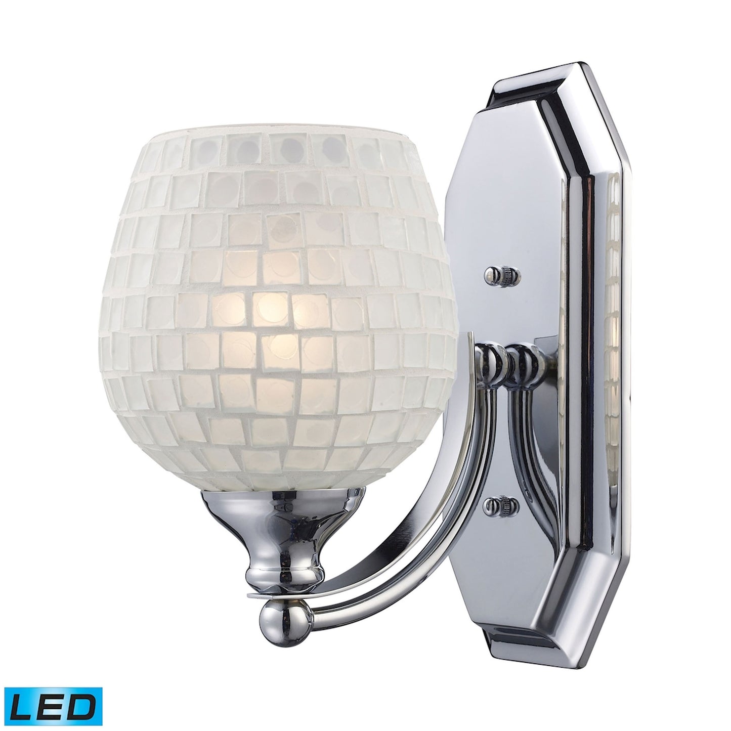 ELK SHOWROOM 570-1C-WHT-LED Mix and Match Vanity 5'' Wide 1-Light Vanity Light - Polished Chrome