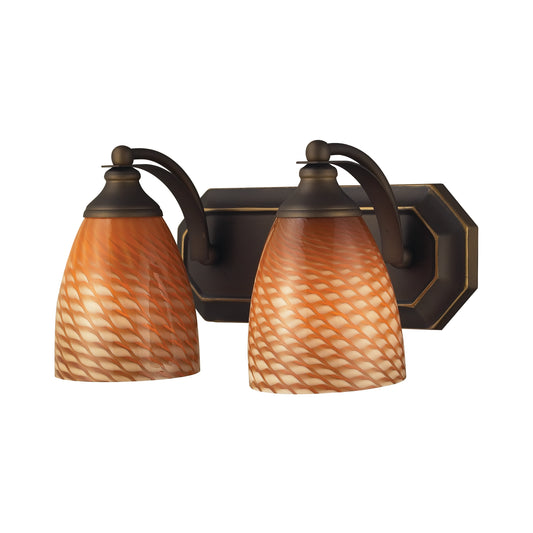 ELK SHOWROOM 570-2B-C Mix and Match Vanity 14'' Wide 2-Light Vanity Light - Aged Bronze