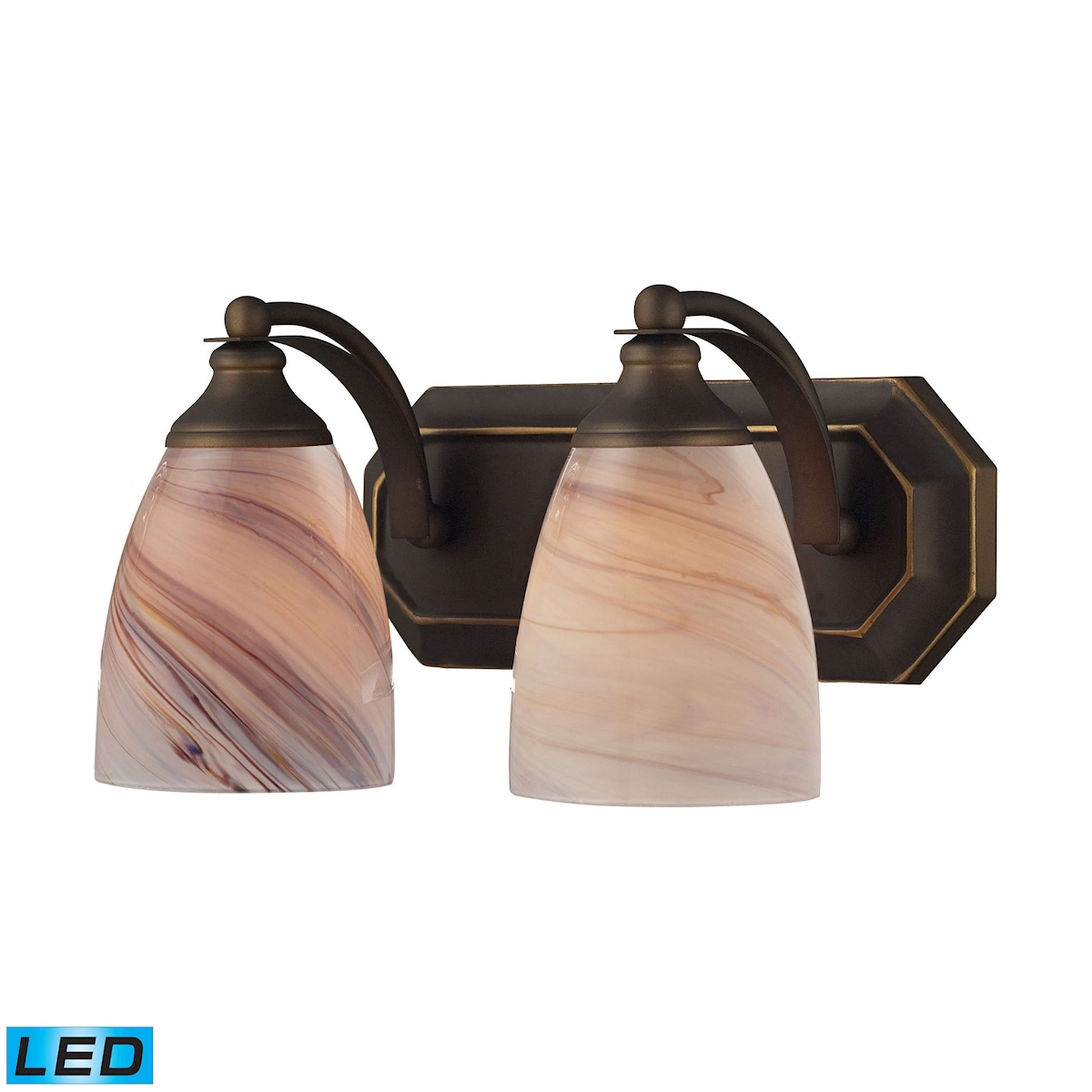 ELK SHOWROOM 570-2B-CR-LED Mix and Match Vanity 14'' Wide 2-Light Vanity Light - Aged Bronze