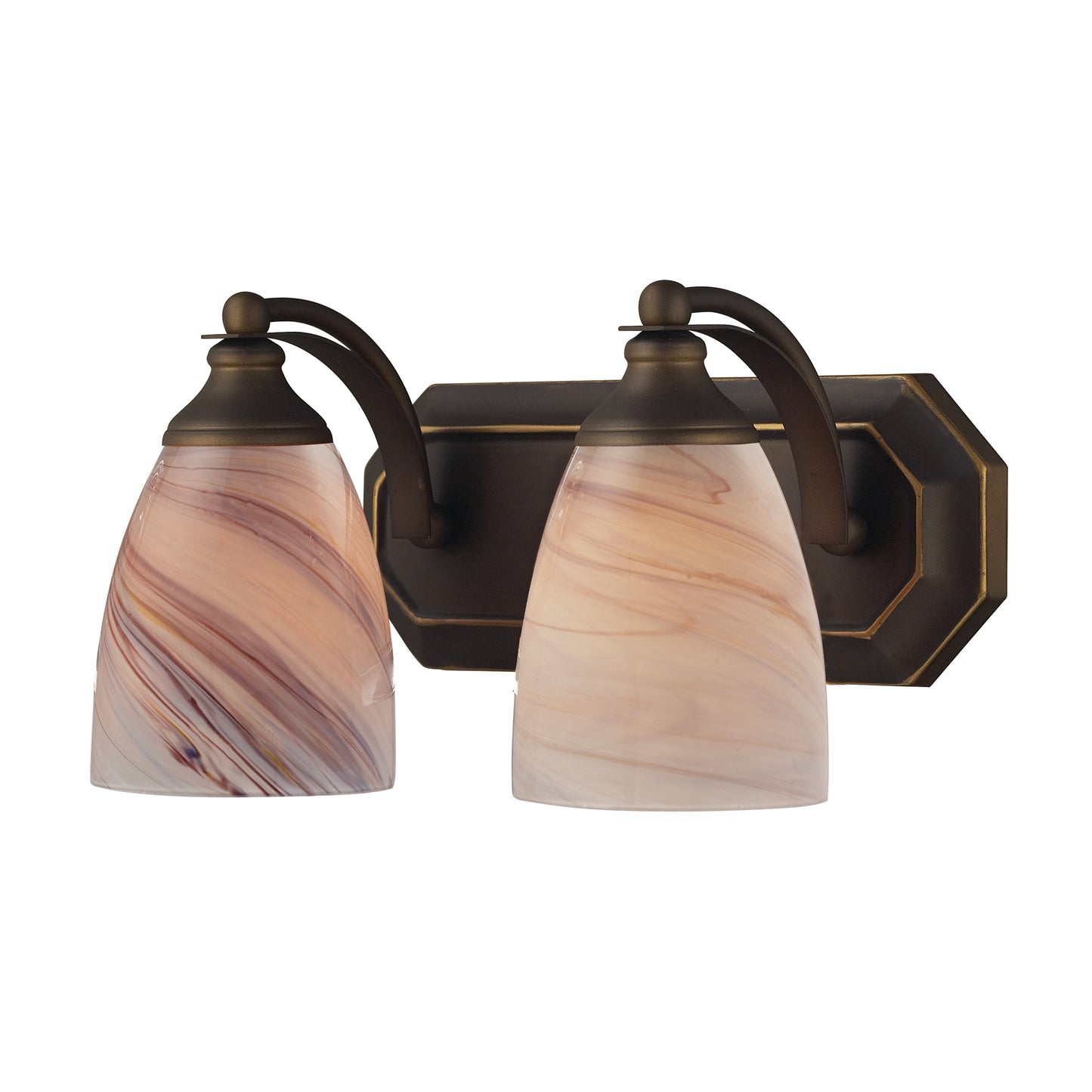 ELK SHOWROOM 570-2B-CR Mix and Match Vanity 14'' Wide 2-Light Vanity Light - Aged Bronze