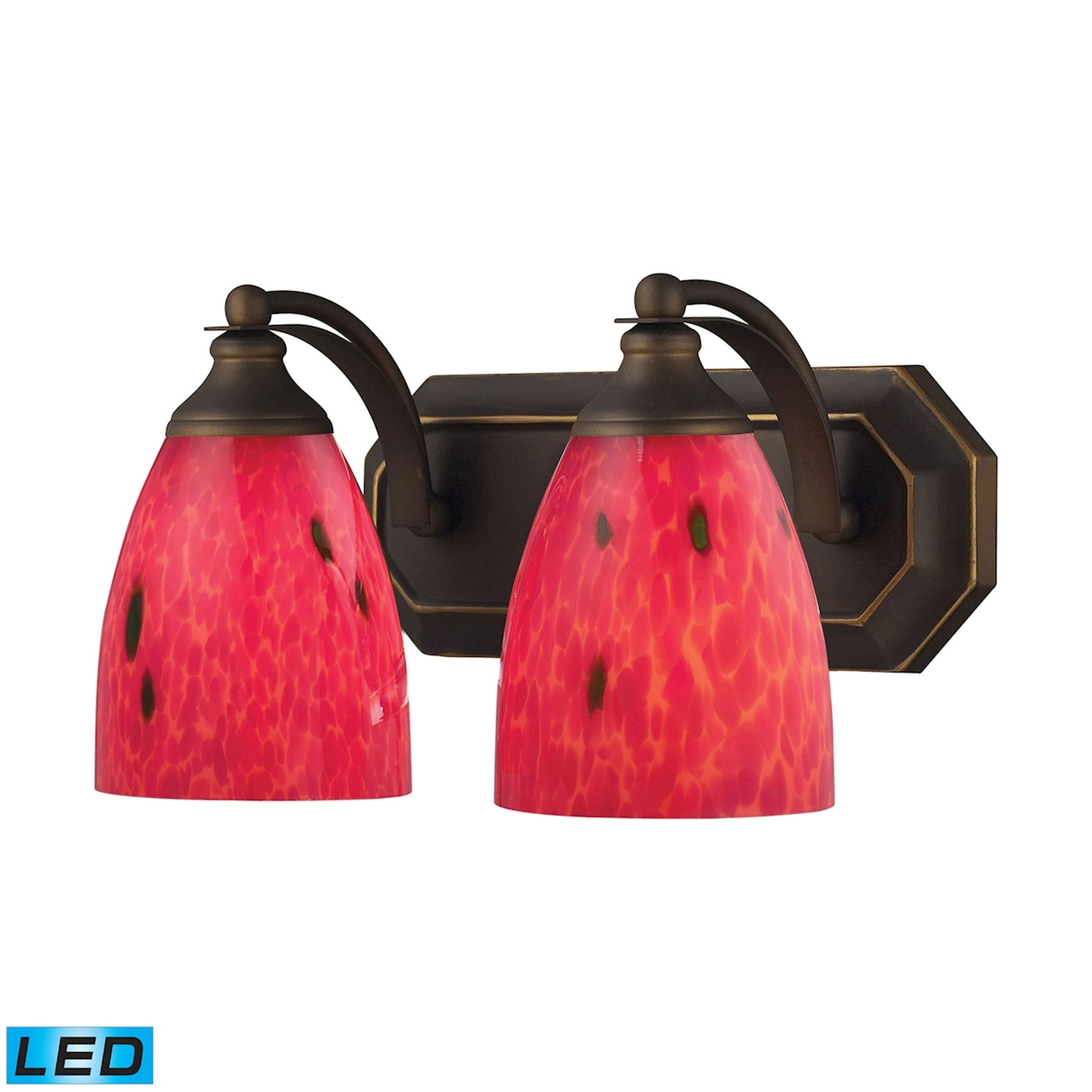 ELK SHOWROOM 570-2B-FR-LED Mix and Match Vanity 14'' Wide 2-Light Vanity Light - Aged Bronze