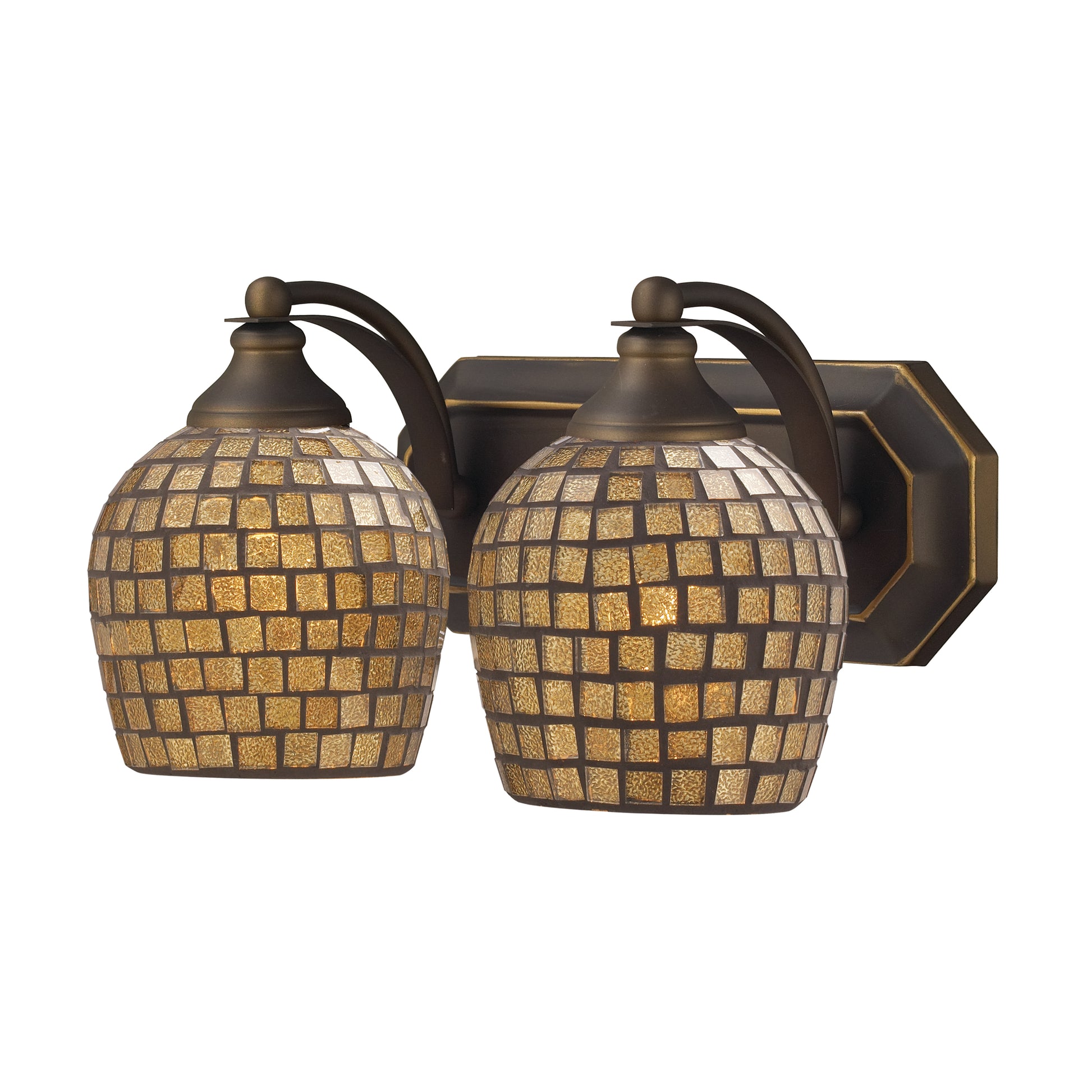 ELK SHOWROOM 570-2B-GLD Mix and Match Vanity 14'' Wide 2-Light Vanity Light - Aged Bronze