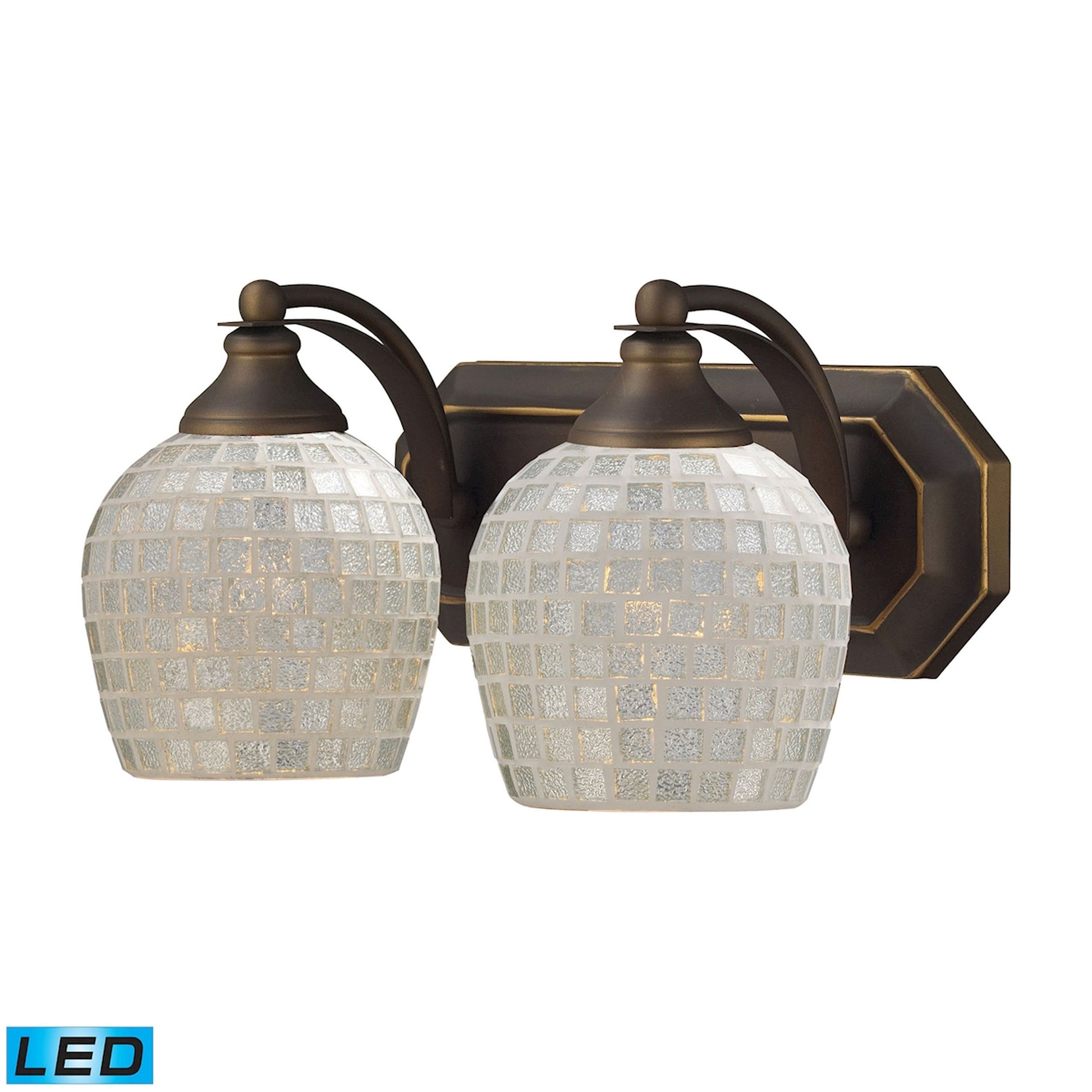 ELK SHOWROOM 570-2B-SLV-LED Mix and Match Vanity 14'' Wide 2-Light Vanity Light - Aged Bronze