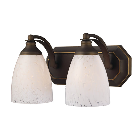 ELK SHOWROOM 570-2B-SW Mix and Match Vanity 14'' Wide 2-Light Vanity Light - Aged Bronze