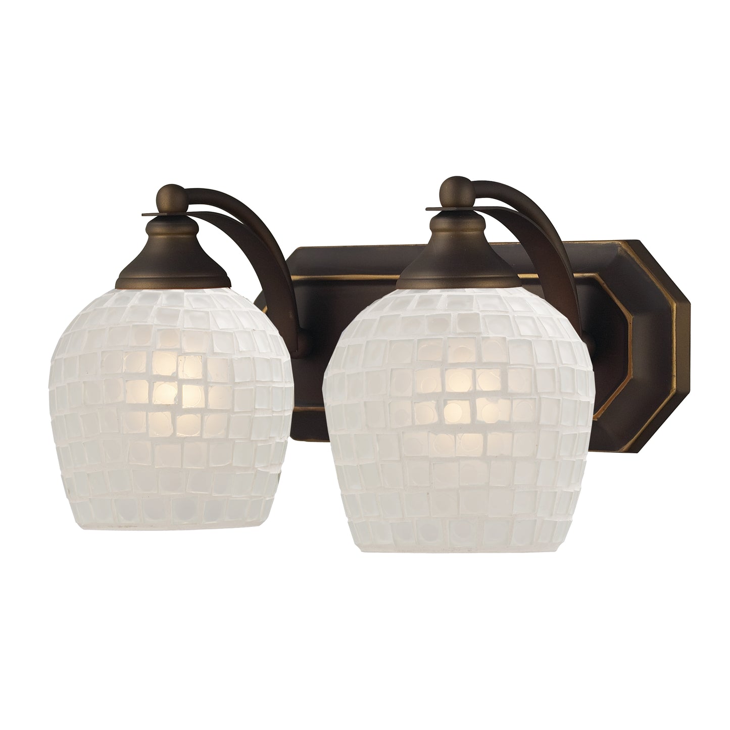 ELK SHOWROOM 570-2B-WHT Mix and Match Vanity 14'' Wide 2-Light Vanity Light - Aged Bronze