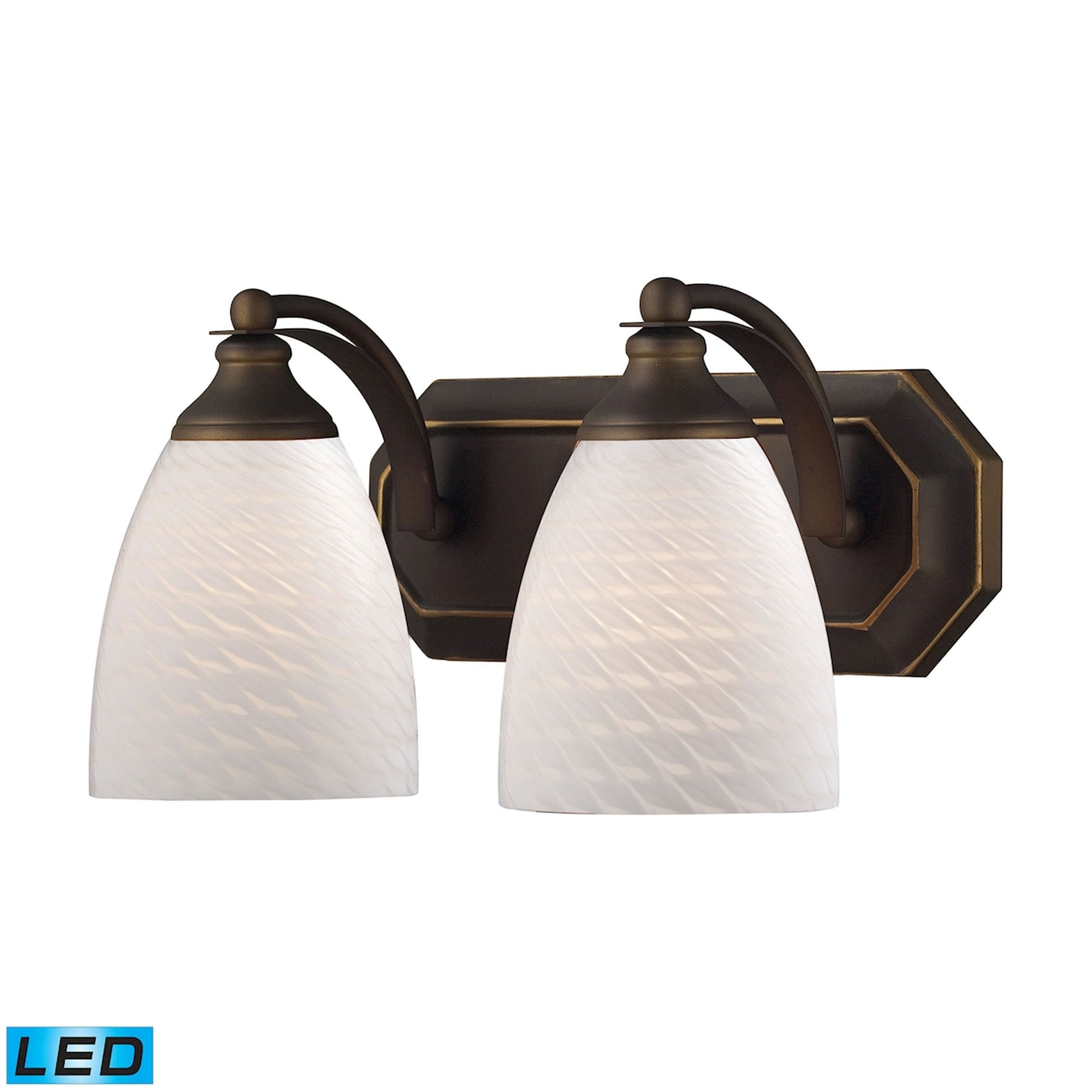 ELK SHOWROOM 570-2B-WS-LED Mix and Match Vanity 14'' Wide 2-Light Vanity Light - Aged Bronze