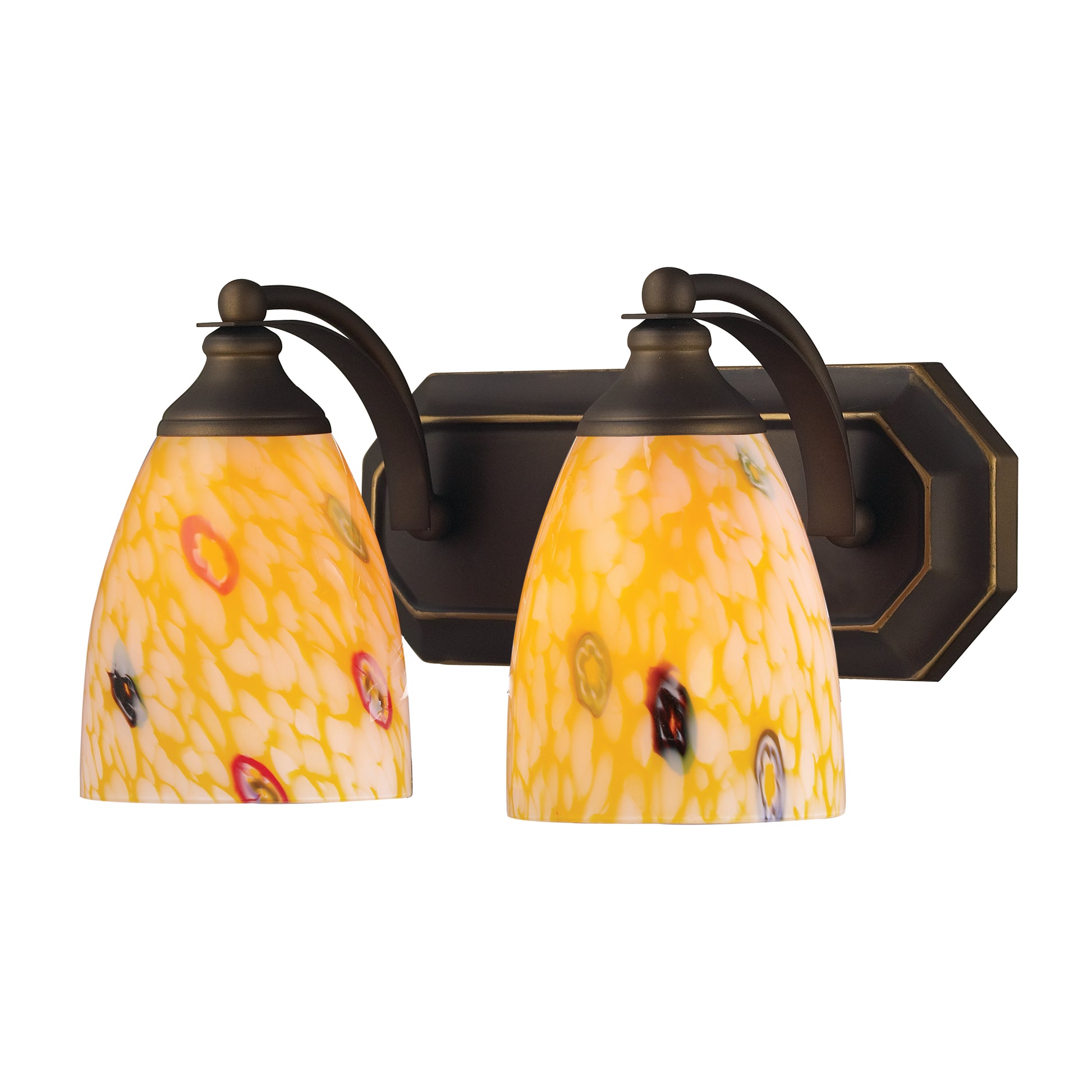 ELK SHOWROOM 570-2B-YW Mix and Match Vanity 14'' Wide 2-Light Vanity Light - Aged Bronze