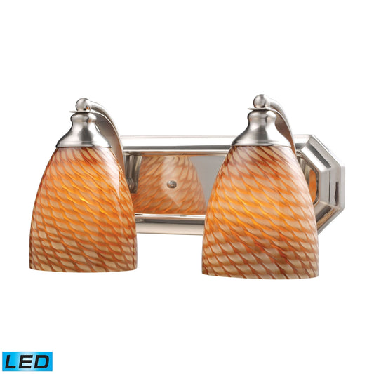 ELK SHOWROOM 570-2N-C-LED Mix and Match Vanity 14'' Wide 2-Light Vanity Light - Satin Nickel