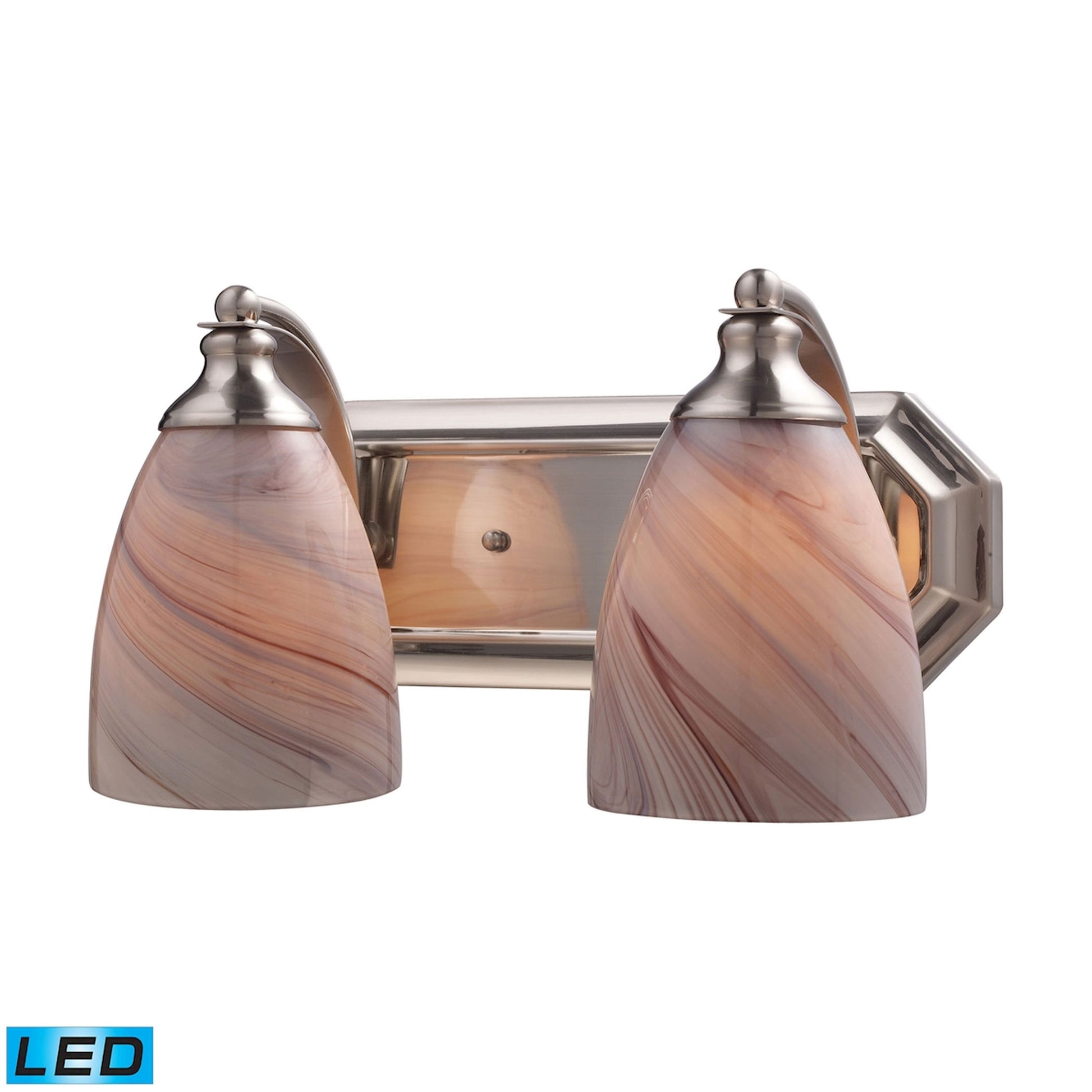 ELK SHOWROOM 570-2N-CR-LED Mix and Match Vanity 14'' Wide 2-Light Vanity Light - Satin Nickel