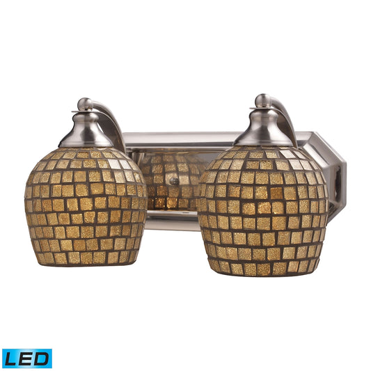 ELK SHOWROOM 570-2N-GLD-LED Mix and Match Vanity 14'' Wide 2-Light Vanity Light - Satin Nickel