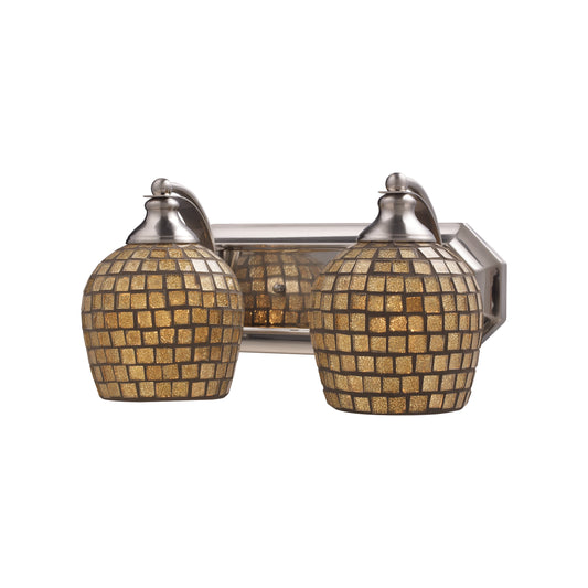 ELK SHOWROOM 570-2N-GLD Mix and Match Vanity 14'' Wide 2-Light Vanity Light - Satin Nickel