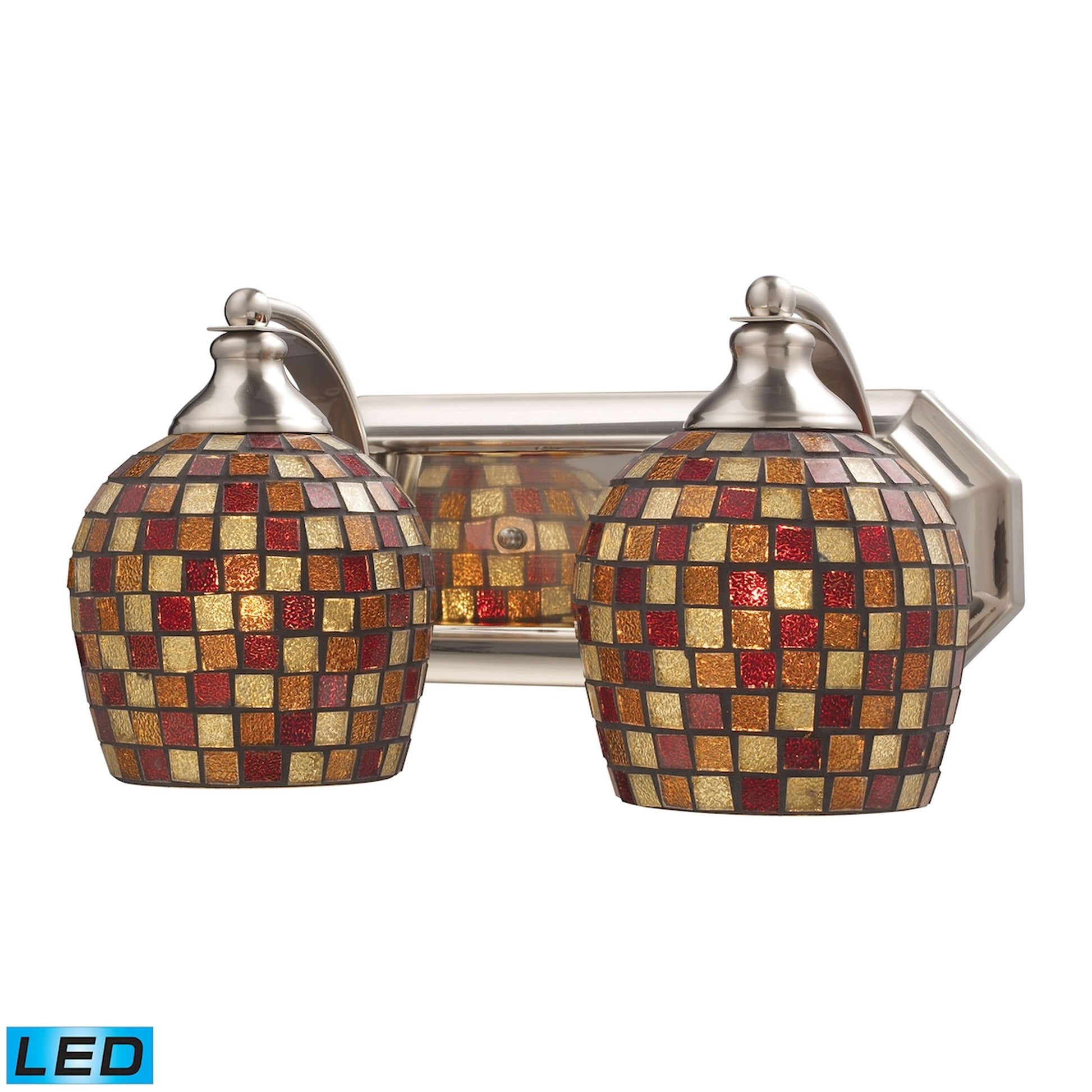 ELK SHOWROOM 570-2N-MLT-LED Mix and Match Vanity 14'' Wide 2-Light Vanity Light - Satin Nickel