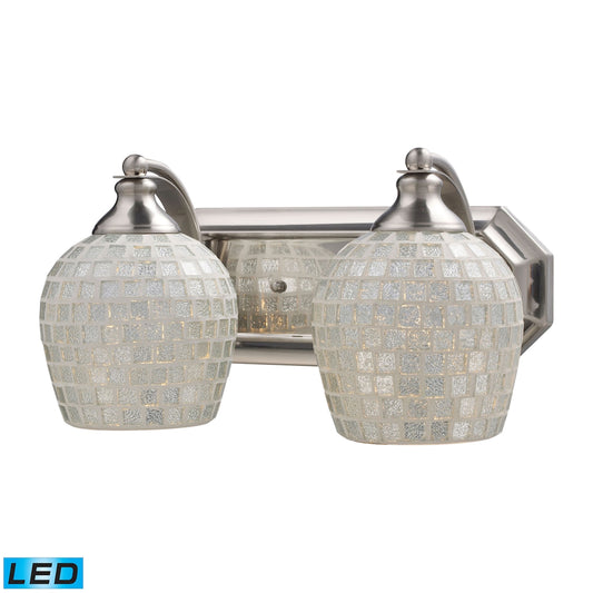 ELK SHOWROOM 570-2N-SLV-LED Mix and Match Vanity 14'' Wide 2-Light Vanity Light - Satin Nickel