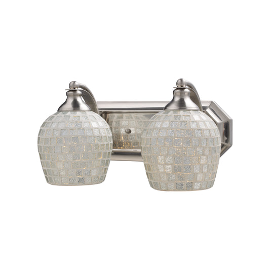 ELK SHOWROOM 570-2N-SLV Mix and Match Vanity 14'' Wide 2-Light Vanity Light - Satin Nickel