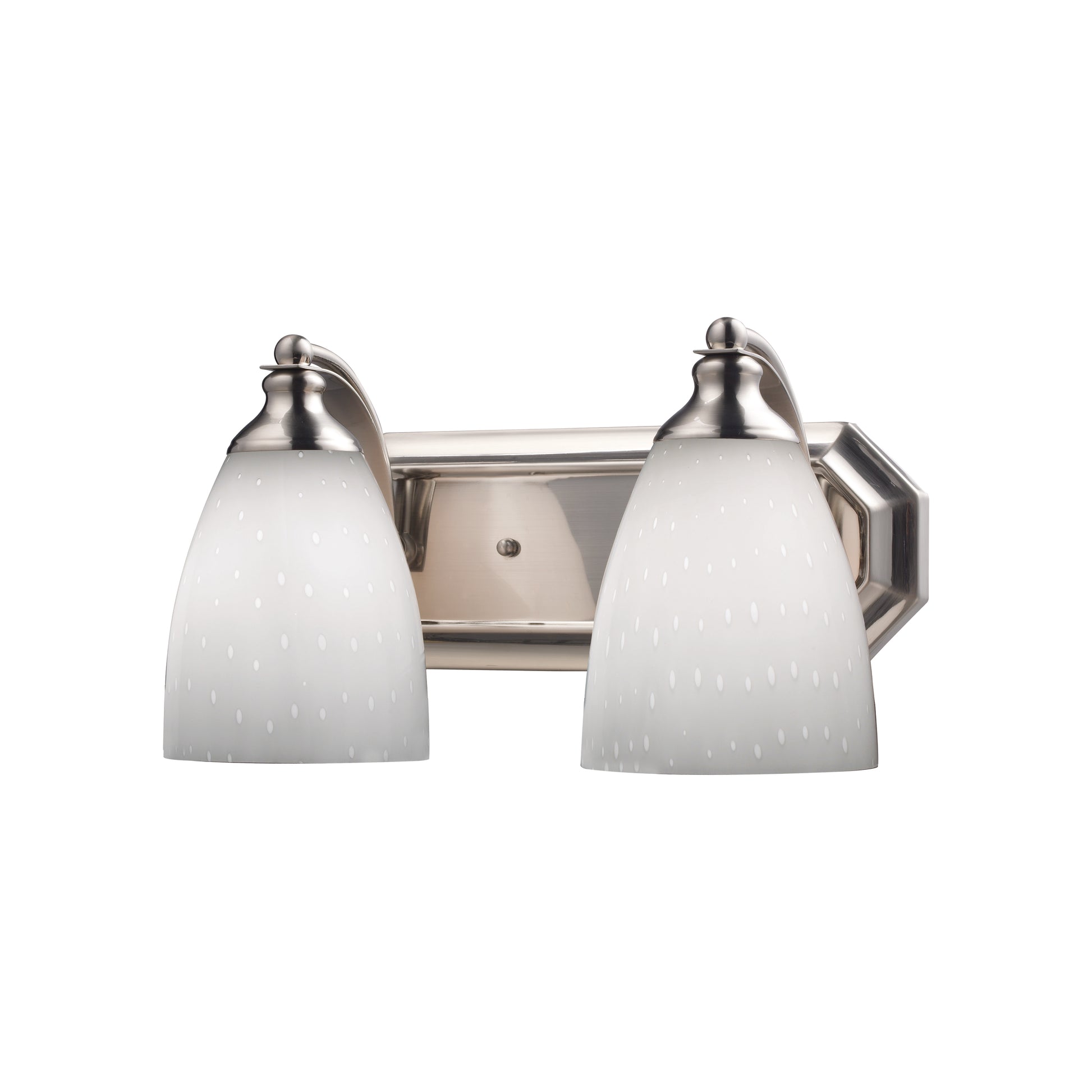 ELK SHOWROOM 570-2N-WH Mix-N-Match Vanity 2-Light Wall Lamp in Satin Nickel with Simple White Glass