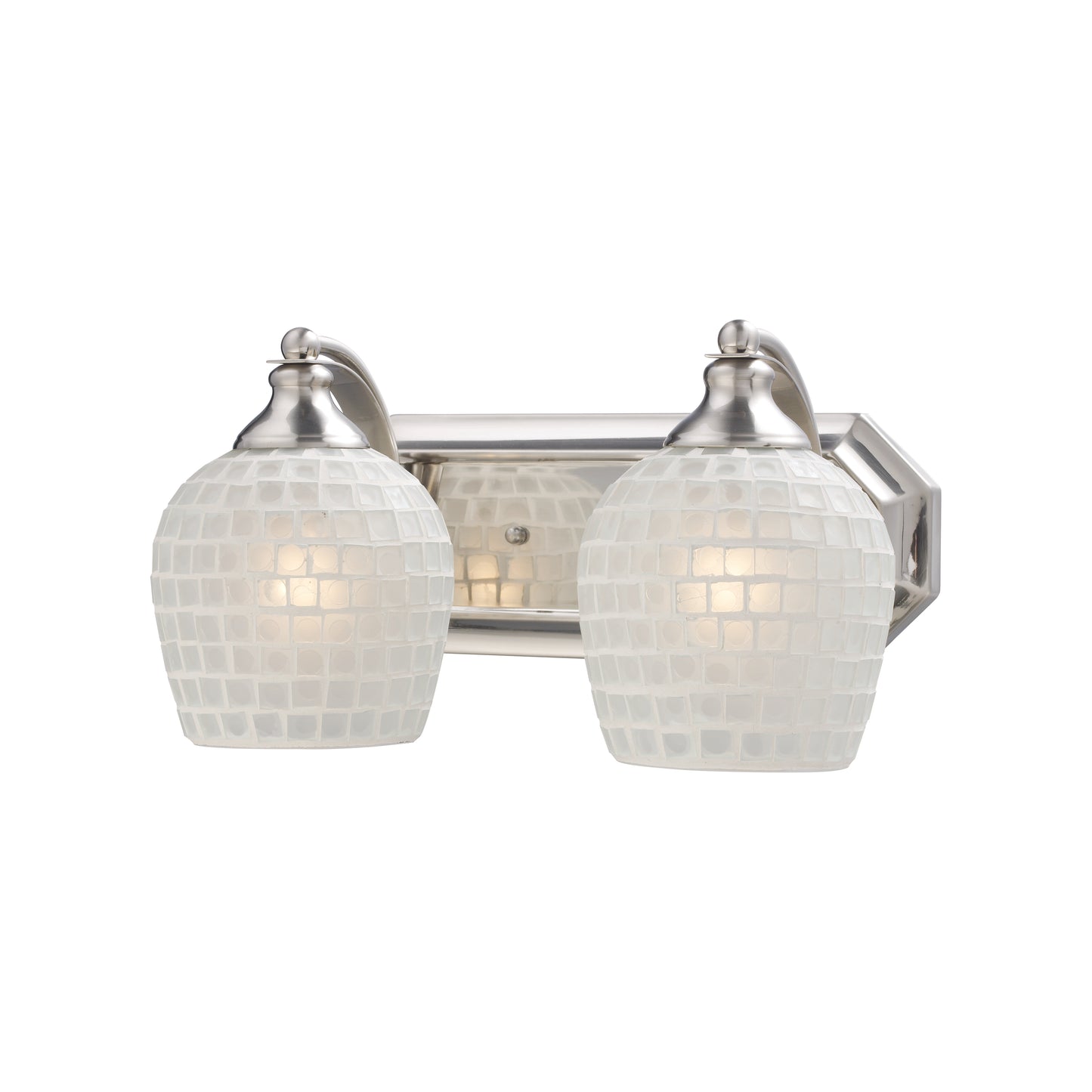 ELK SHOWROOM 570-2N-WHT Mix and Match Vanity 14'' Wide 2-Light Vanity Light - Satin Nickel