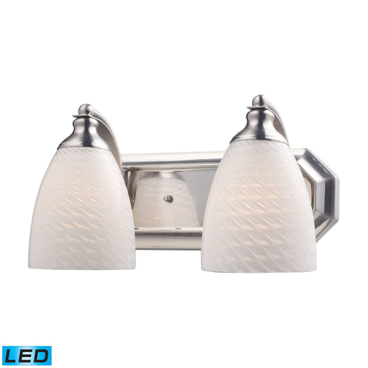 ELK SHOWROOM 570-2N-WS-LED Mix and Match Vanity 14'' Wide 2-Light Vanity Light - Satin Nickel