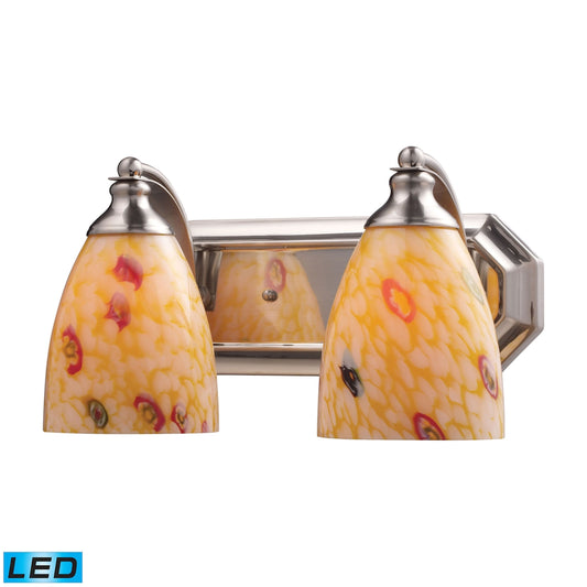 ELK SHOWROOM 570-2N-YW-LED Mix and Match Vanity 14'' Wide 2-Light Vanity Light - Satin Nickel