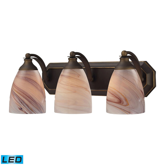 ELK SHOWROOM 570-3B-CR-LED Mix and Match Vanity 20'' Wide 3-Light Vanity Light - Aged Bronze