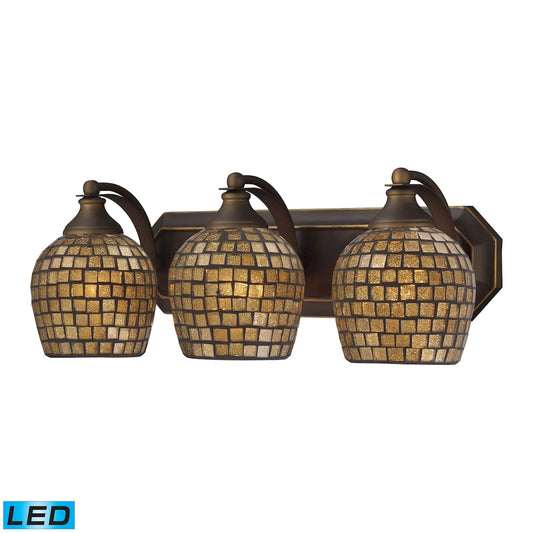 ELK SHOWROOM 570-3B-GLD-LED Mix and Match Vanity 20'' Wide 3-Light Vanity Light - Aged Bronze