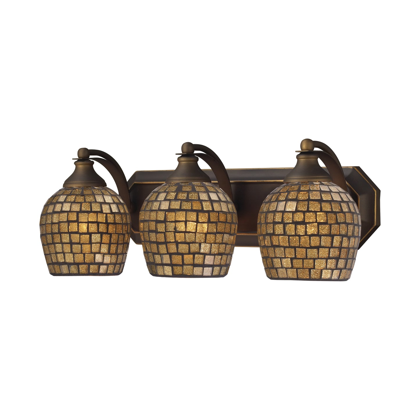 ELK SHOWROOM 570-3B-GLD Mix and Match Vanity 20'' Wide 3-Light Vanity Light - Aged Bronze