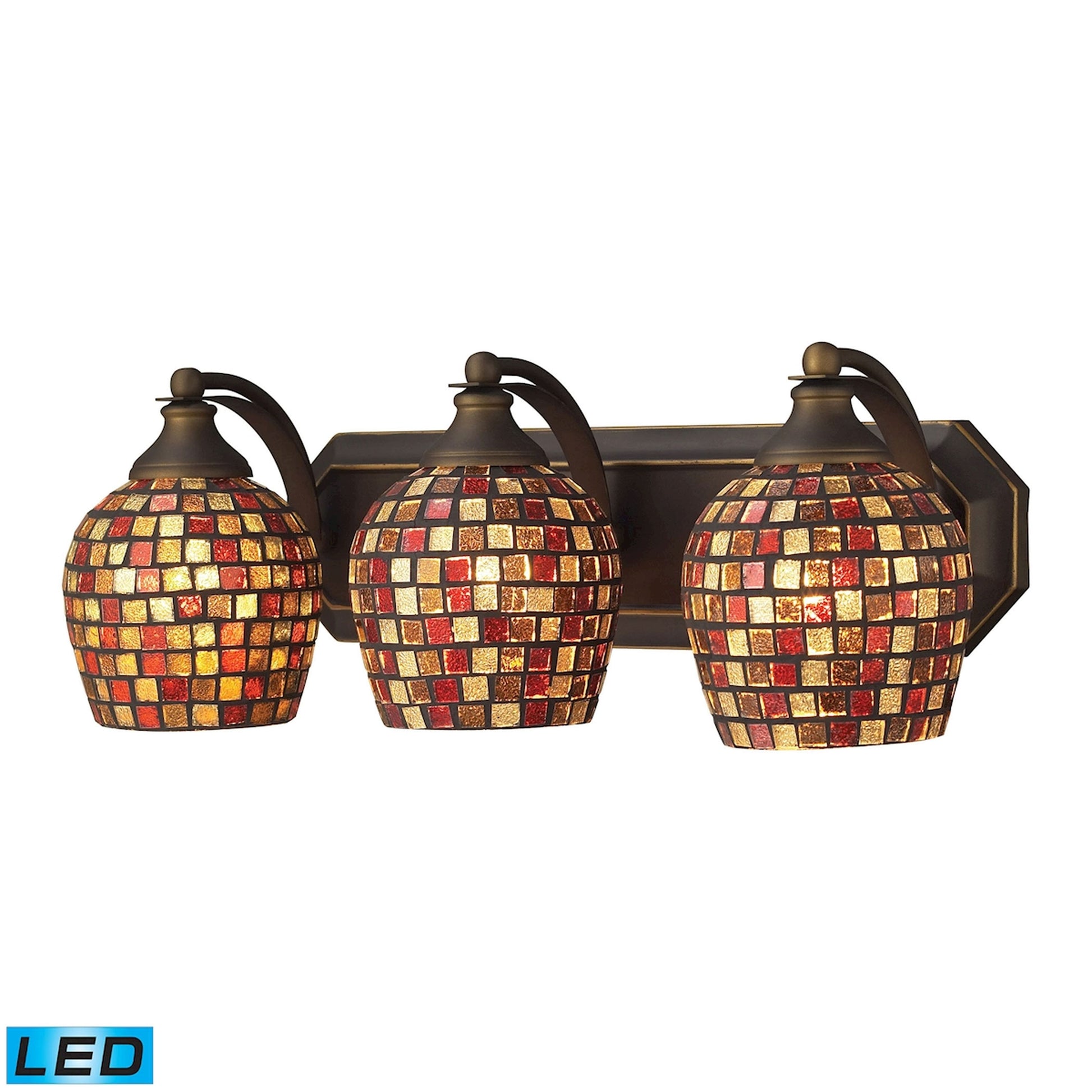 ELK SHOWROOM 570-3B-MLT-LED Mix and Match Vanity 20'' Wide 3-Light Vanity Light - Aged Bronze