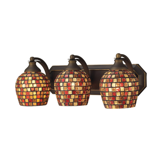 ELK SHOWROOM 570-3B-MLT Mix and Match Vanity 20'' Wide 3-Light Vanity Light - Aged Bronze