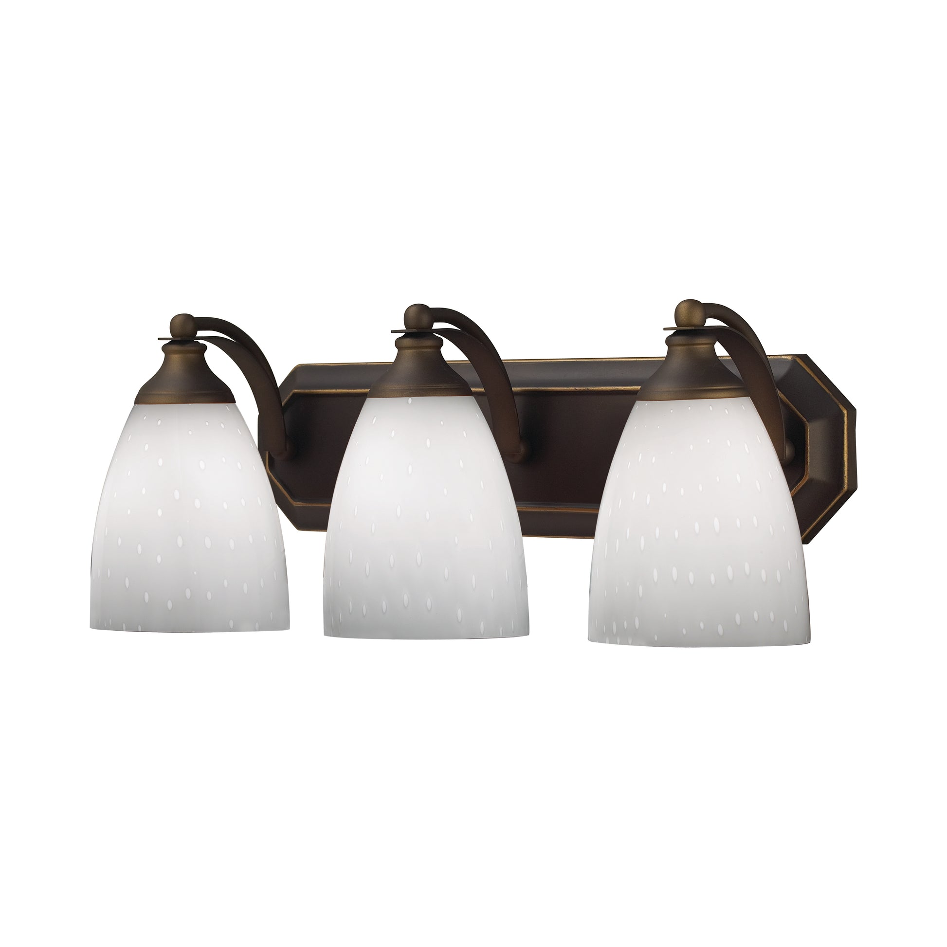 ELK SHOWROOM 570-3B-WH Mix-N-Match Vanity 3-Light Wall Lamp in Aged Bronze with Simple White Glass