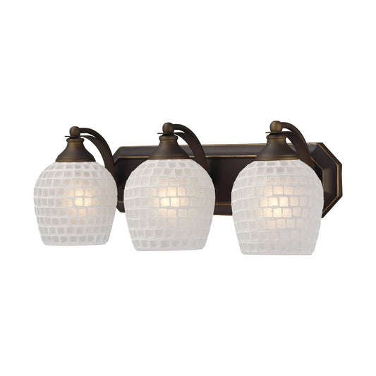 ELK SHOWROOM 570-3B-WHT Mix and Match Vanity 20'' Wide 3-Light Vanity Light - Aged Bronze