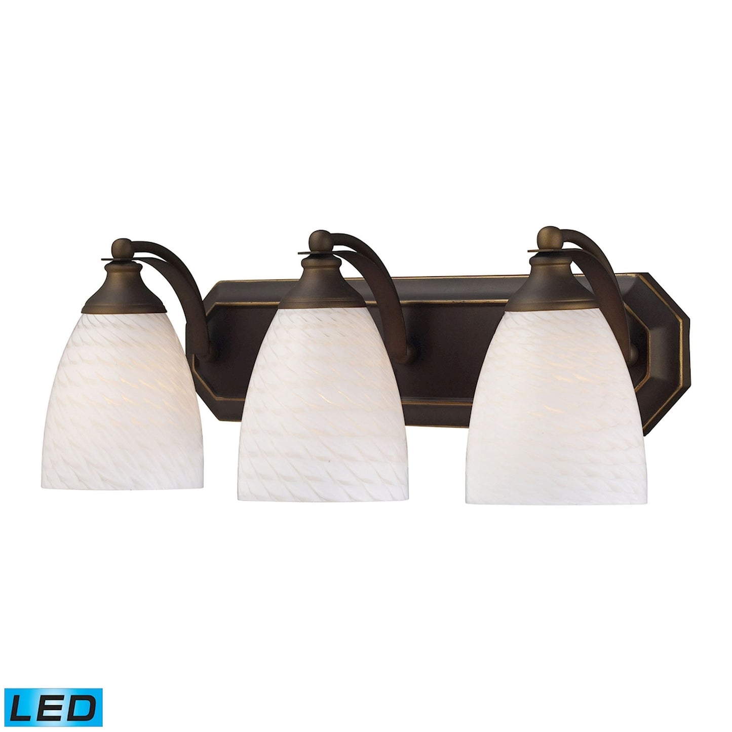 ELK SHOWROOM 570-3B-WS-LED Mix and Match Vanity 20'' Wide 3-Light Vanity Light - Aged Bronze