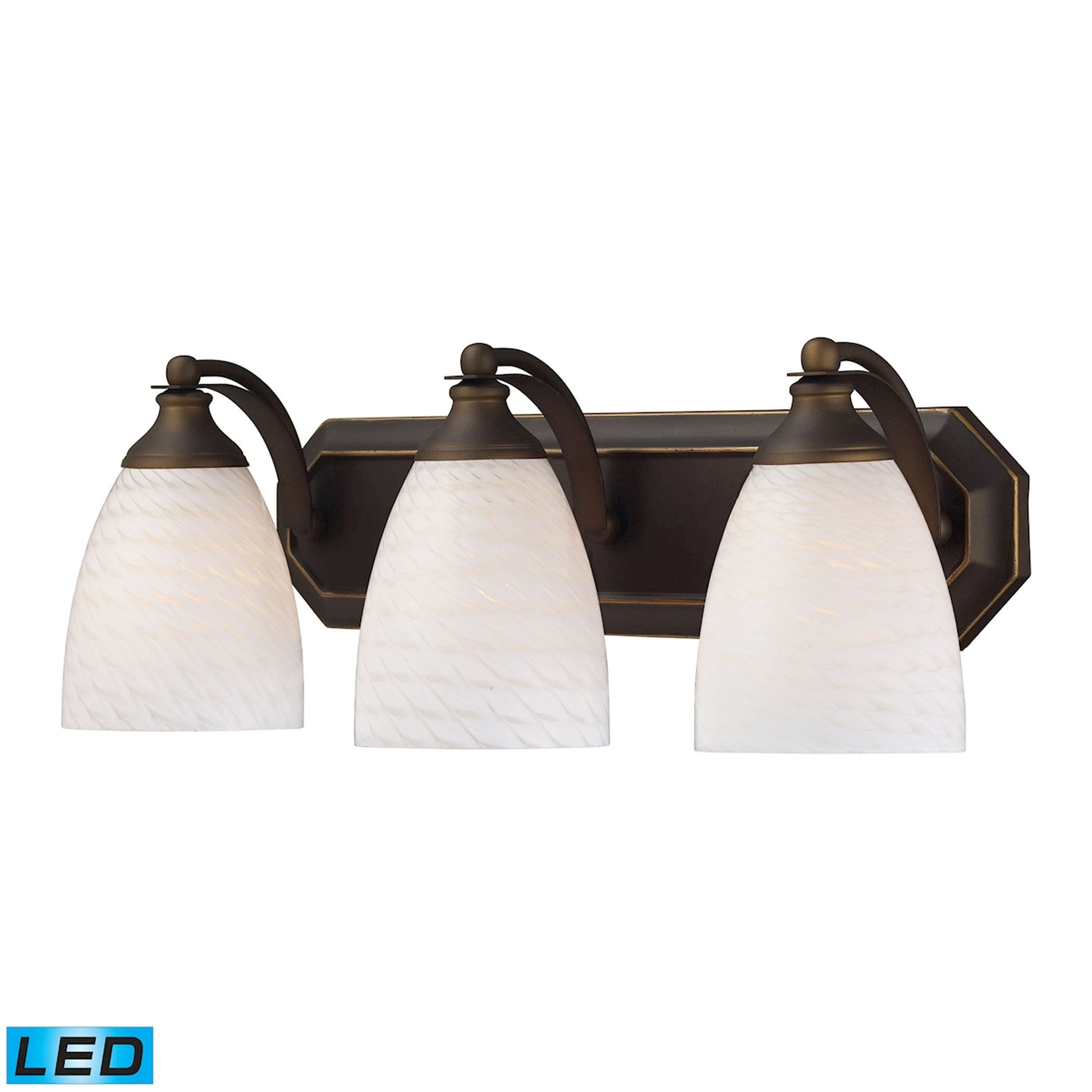 ELK SHOWROOM 570-3B-WS-LED Mix and Match Vanity 20'' Wide 3-Light Vanity Light - Aged Bronze