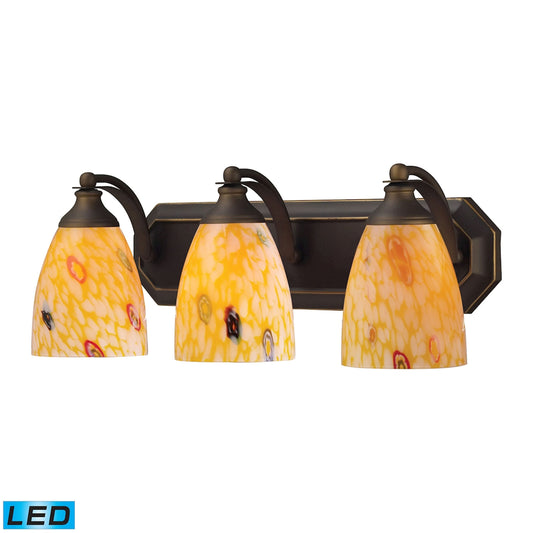 ELK SHOWROOM 570-3B-YW-LED Mix and Match Vanity 20'' Wide 3-Light Vanity Light - Aged Bronze