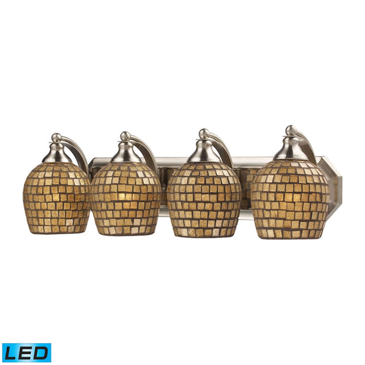 ELK SHOWROOM 570-4N-GLD-LED Mix and Match Vanity 27'' Wide 4-Light Vanity Light - Satin Nickel