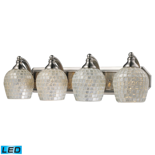 ELK SHOWROOM 570-4N-SLV-LED Mix and Match Vanity 27'' Wide 4-Light Vanity Light - Satin Nickel