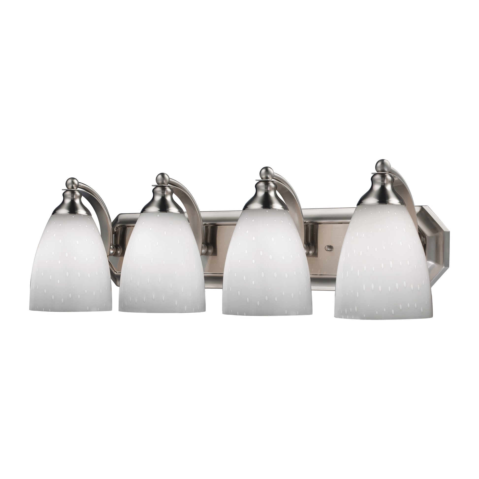 ELK SHOWROOM 570-4N-WH Mix-N-Match Vanity 4-Light Wall Lamp in Satin Nickel with Simple White Glass