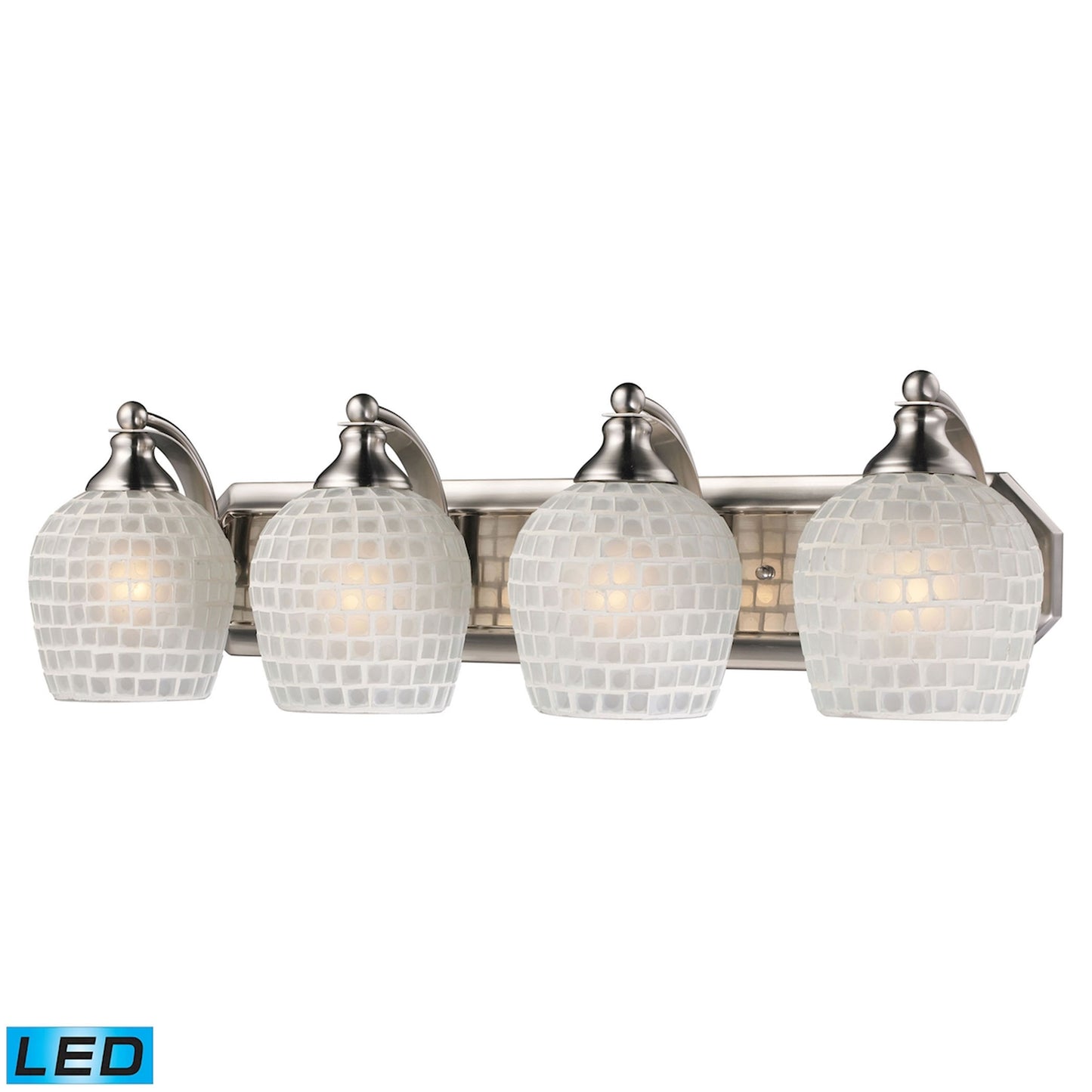 ELK SHOWROOM 570-4N-WHT-LED Mix and Match Vanity 27'' Wide 4-Light Vanity Light - Satin Nickel