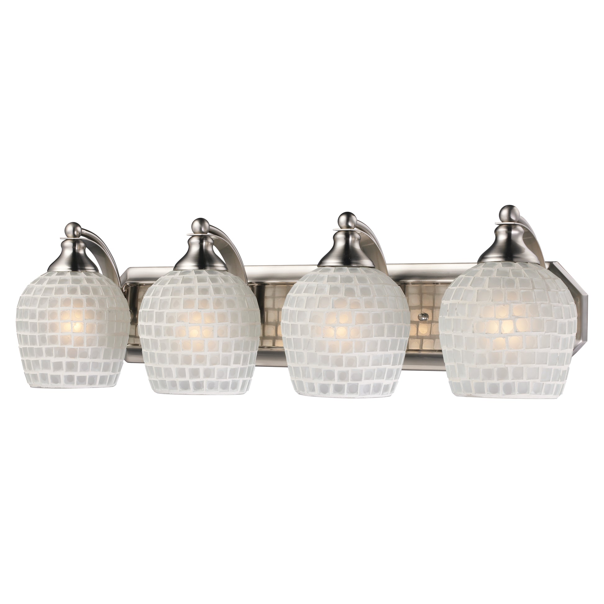 ELK SHOWROOM 570-4N-WHT Mix and Match Vanity 27'' Wide 4-Light Vanity Light - Satin Nickel