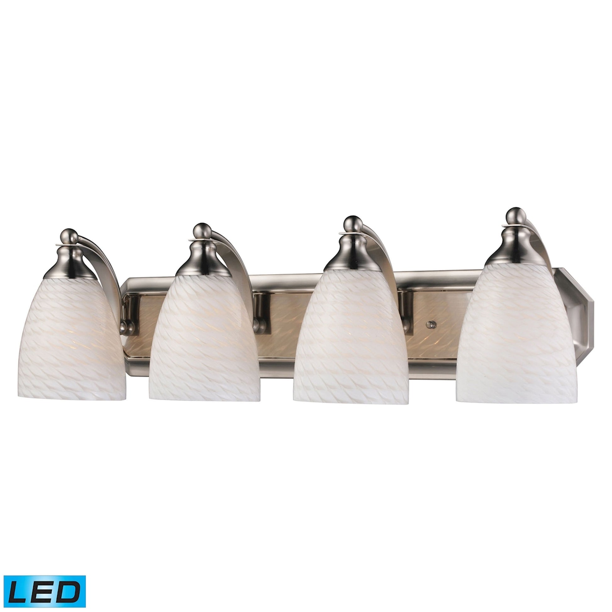 ELK SHOWROOM 570-4N-WS-LED Mix and Match Vanity 27'' Wide 4-Light Vanity Light - Satin Nickel