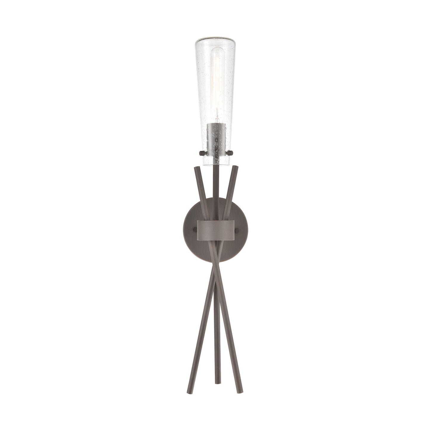 ELK SHOWROOM 57240/1 Stix 1-Light Sconce in Bronze Rust with Seedy Glass