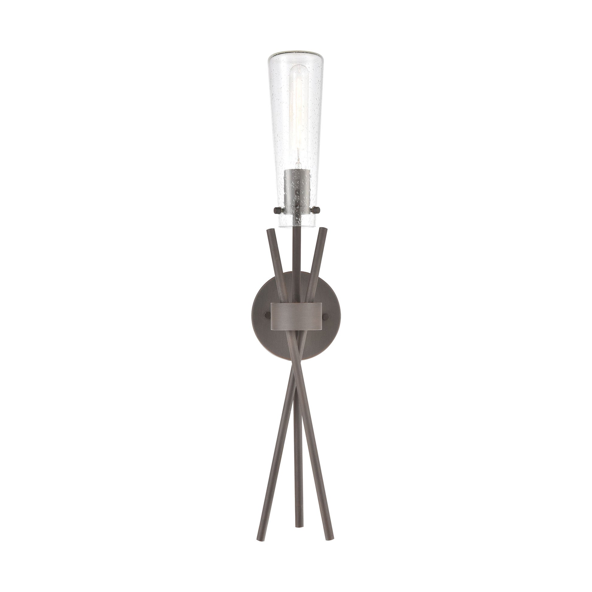 ELK SHOWROOM 57240/1 Stix 1-Light Sconce in Bronze Rust with Seedy Glass