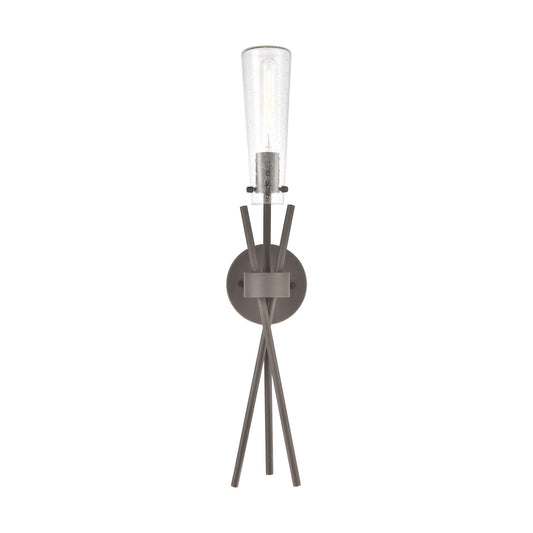 ELK SHOWROOM 57240/1 Stix 1-Light Sconce in Bronze Rust with Seedy Glass