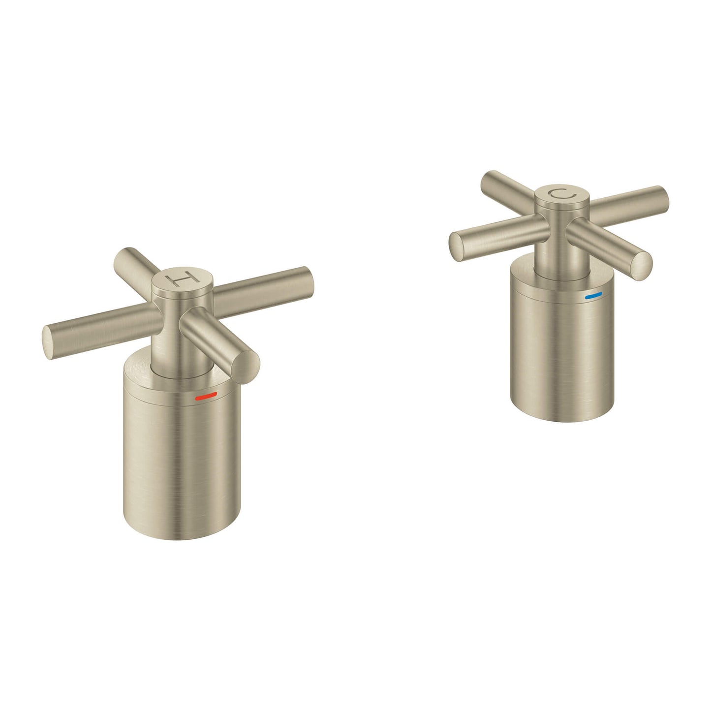 GROHE 18033EN3 Atrio New Brushed Nickel Cross Handles (Pair)