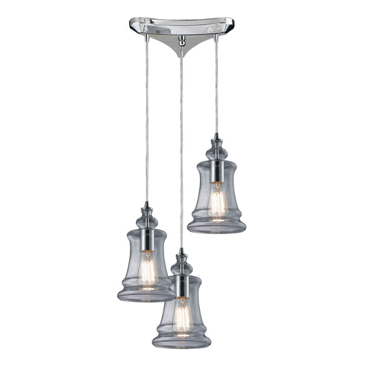 ELK SHOWROOM 60052-3 Menlow Park 10'' Wide 3-Light Multi Pendant - Polished Chrome