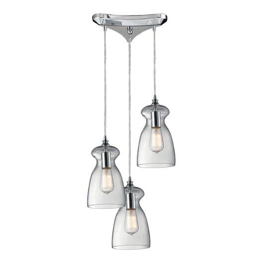 ELK SHOWROOM 60053-3 Menlow Park 10'' Wide 3-Light Multi Pendant - Polished Chrome