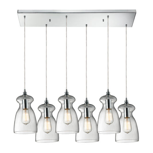 ELK SHOWROOM 60053-6RC Menlow Park 9'' Wide 6-Light Multi Pendant - Polished Chrome