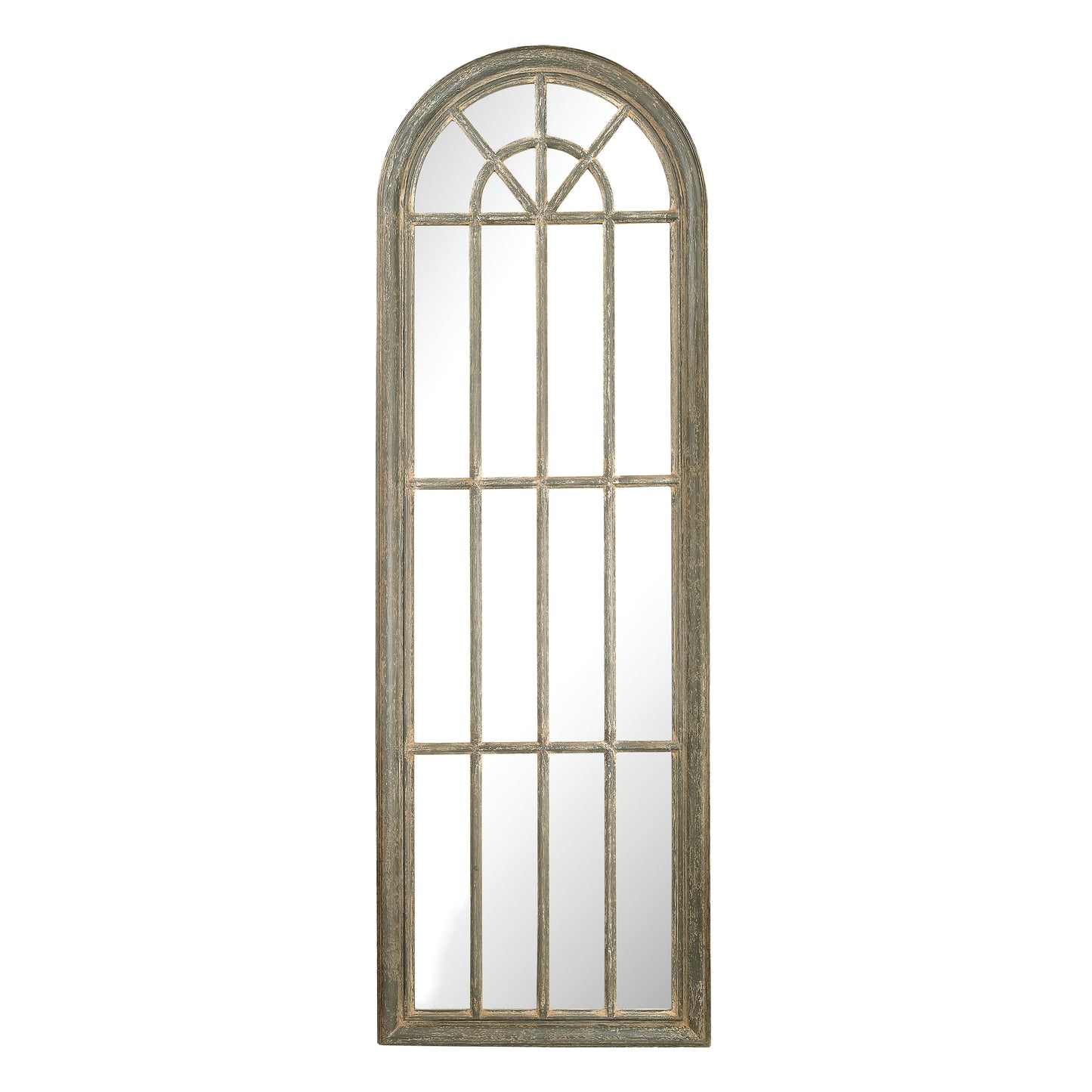 MARKETPLACE 6100-007 Arched Windowpane Wall Mirror - Gray